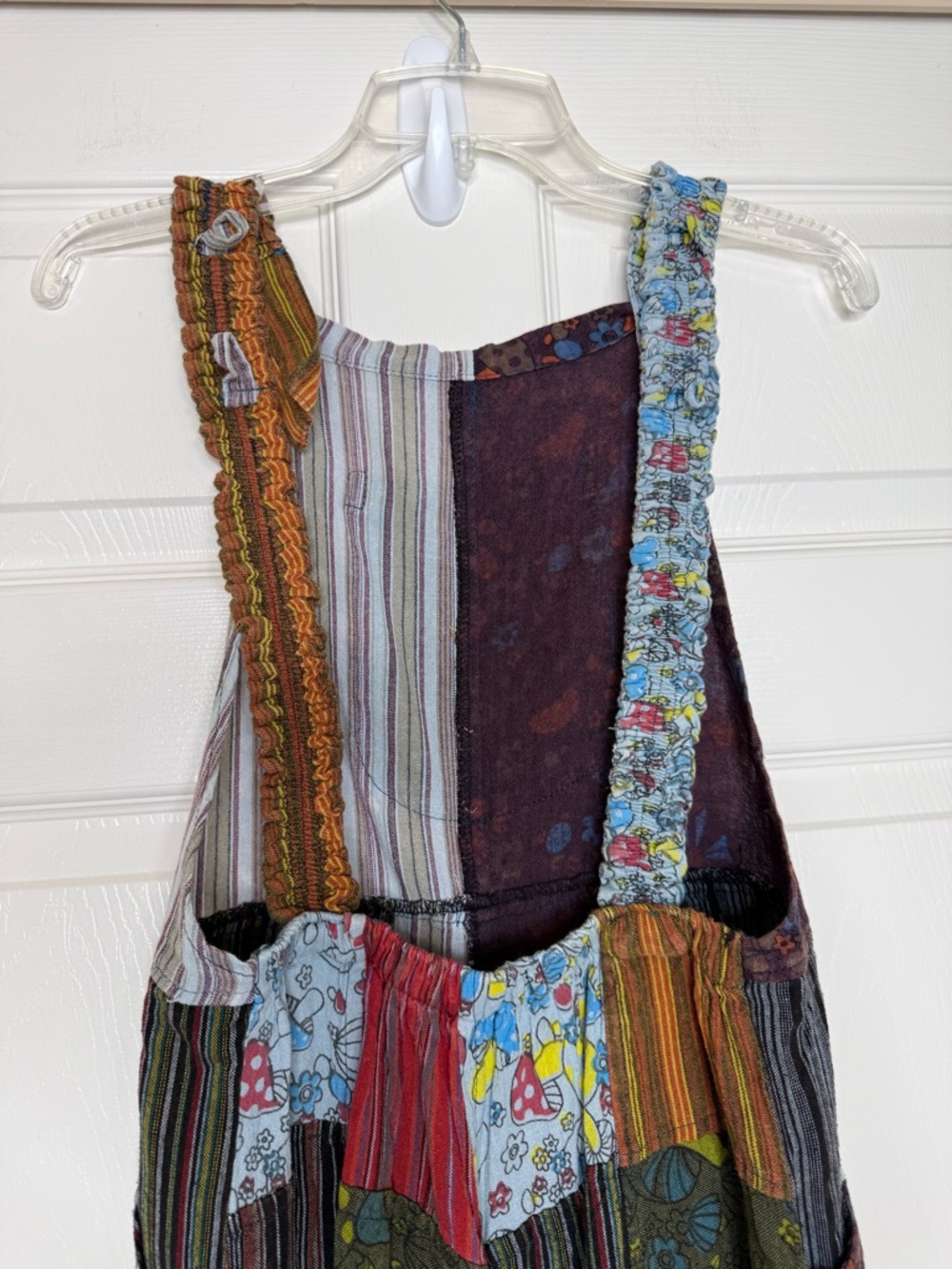 Kathmandu Imports Patchwork Jumpsuit Wide Leg One Size Artsy Hippie Cotton Overa - Picture 6 of 14